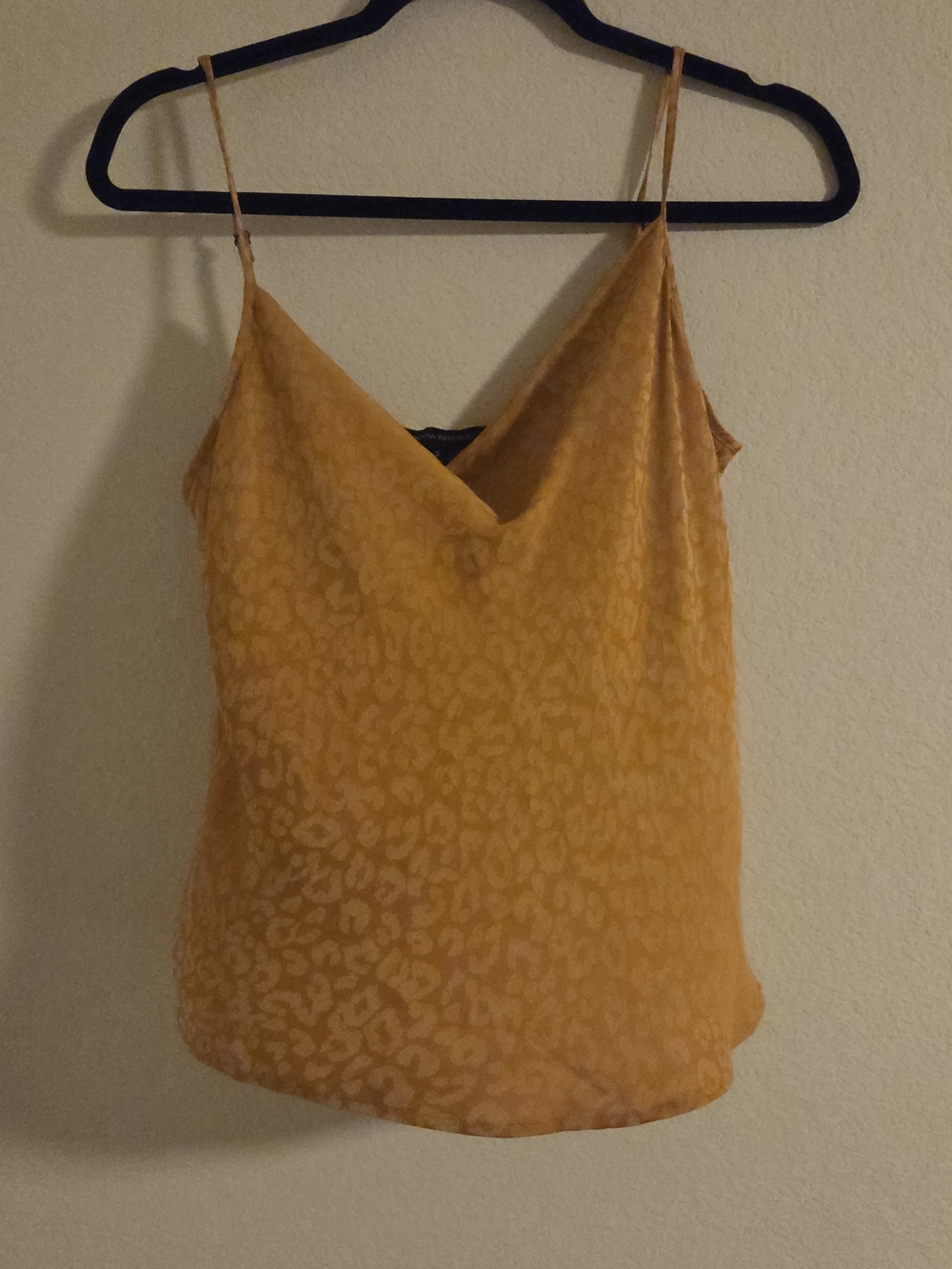 Banana Republic Mustard Yellow Leopard-Print Cowl Neck Camisole